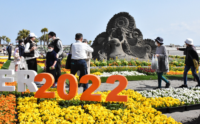 宮崎市でサンドフラワーフェスタ 来場者 砂の造形と満開の花々楽しむ デジタル夕刊 プレみや